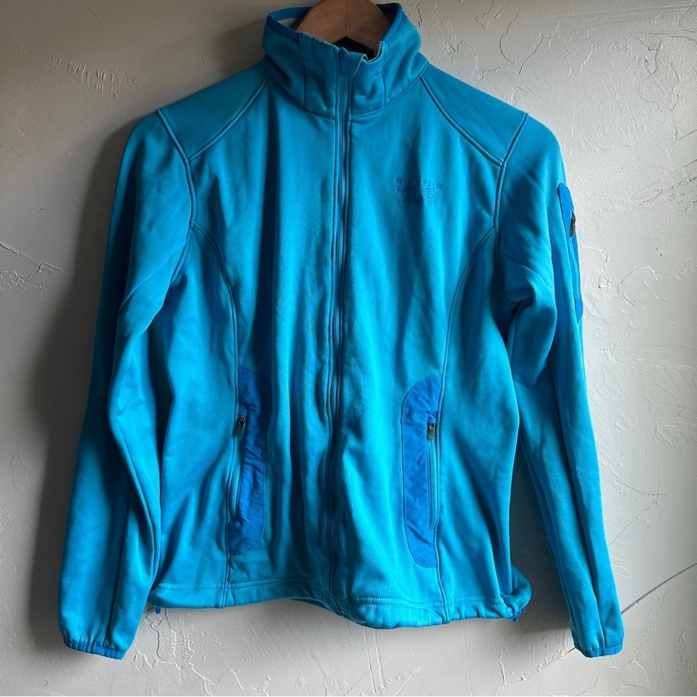 Mountain Hardware Women's Teal Blue Full Zip Fleece Jacket Sz S Outdoor Midlayer